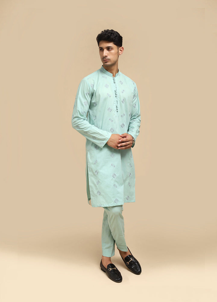 Mazham Pret Embroidered Cotton Kurta Pajama SSCEKT-MED2222