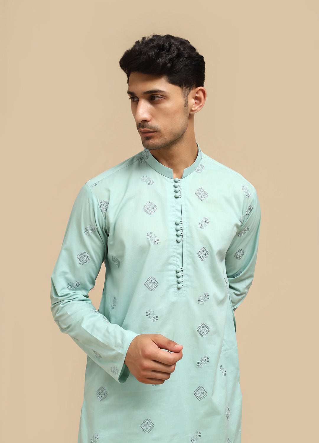 Mazham Pret Embroidered Cotton Kurta Pajama SSCEKT-MED2222