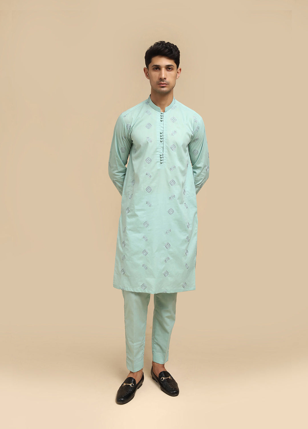 Mazham Pret Embroidered Cotton Kurta Pajama SSCEKT-MED2222