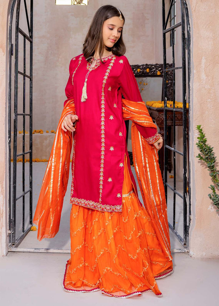 Modest Pret Girls Rawsilk 3 Piece Suit Gulnoor Pink