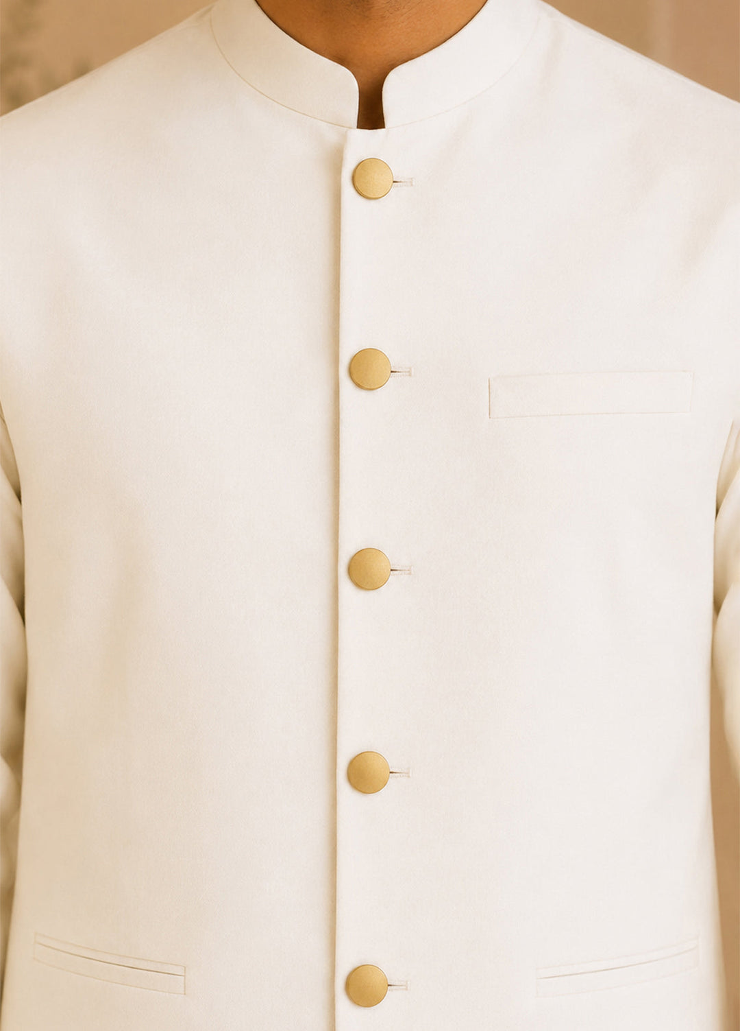 Off White Kurta Shalwar with Waistcoat