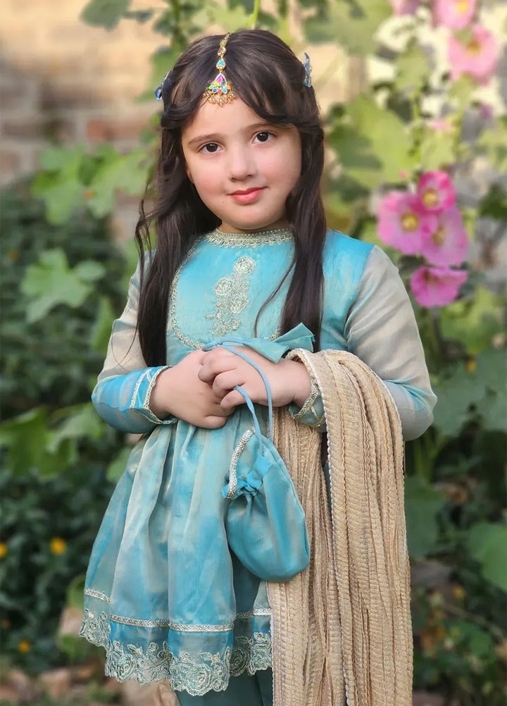 Modest Pret Girls Maysuri 3 Piece Suit Green Frock 9025