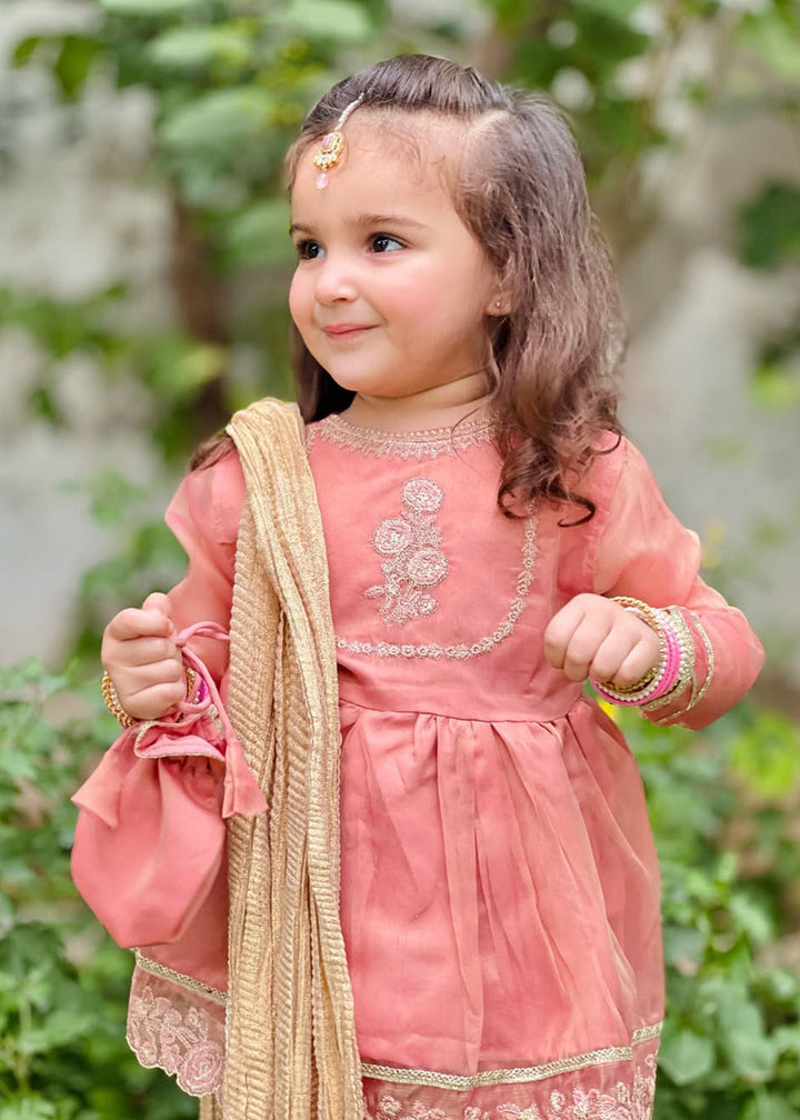 Modest Pret Girls Maysuri 3 Piece Suit Pink Frock 9025