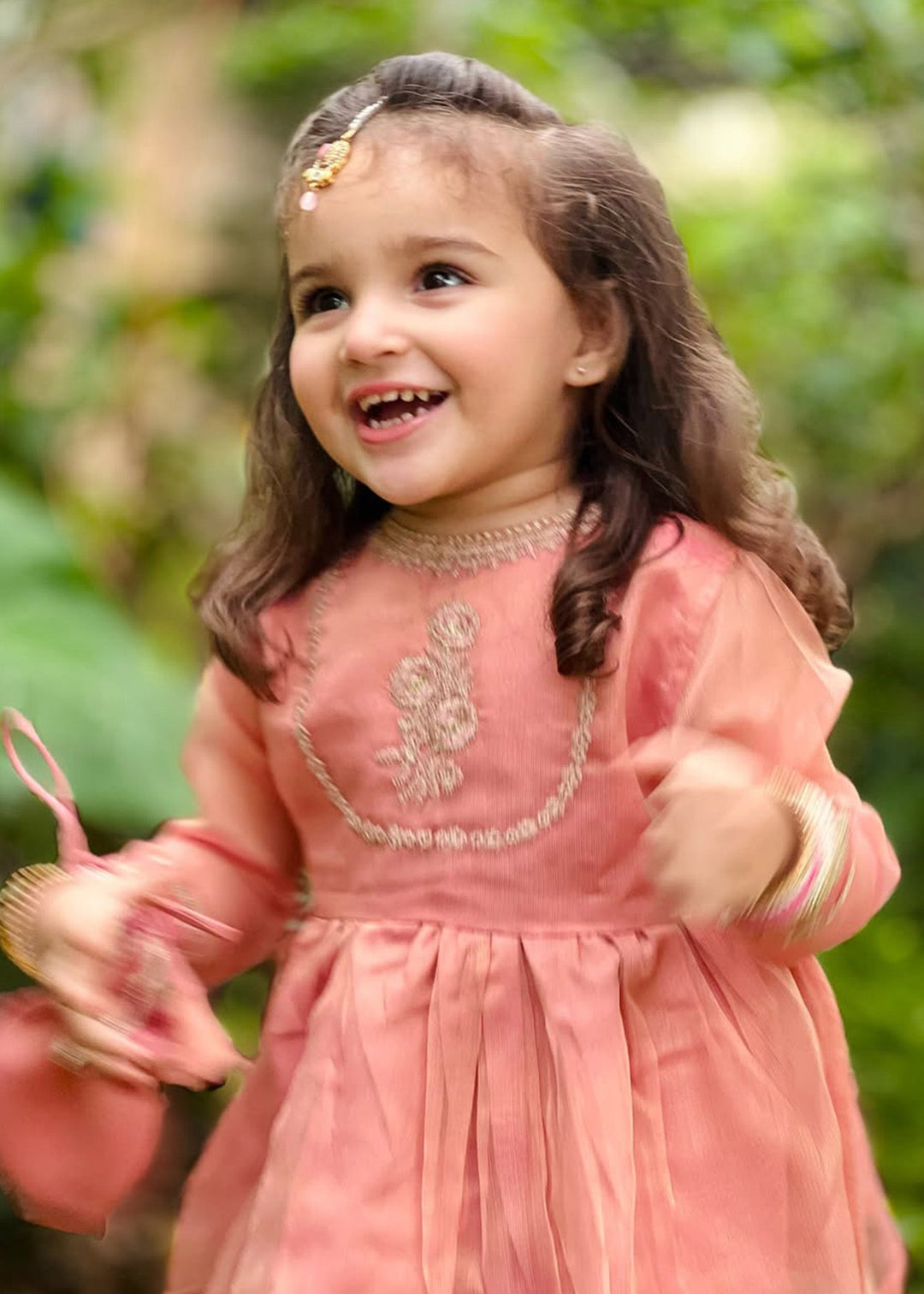 Modest Pret Girls Maysuri 3 Piece Suit Pink Frock 9025