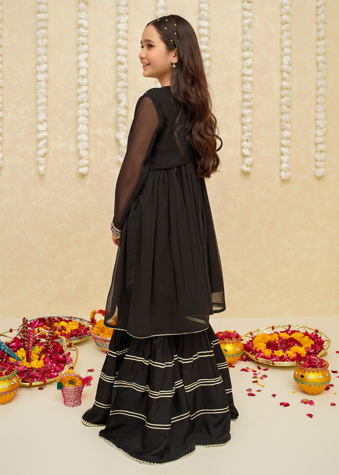 Gulzar by Modest Pret Chiffon 3 Piece Suit 8905 Black