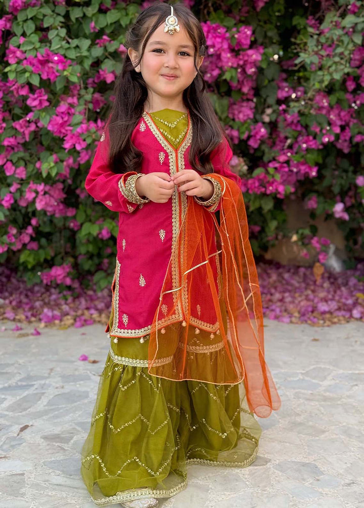 Modest Pret Embroidered Raw Silk 3 Piece Suit Noorani
