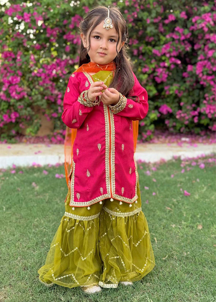 Modest Pret Embroidered Raw Silk 3 Piece Suit Noorani