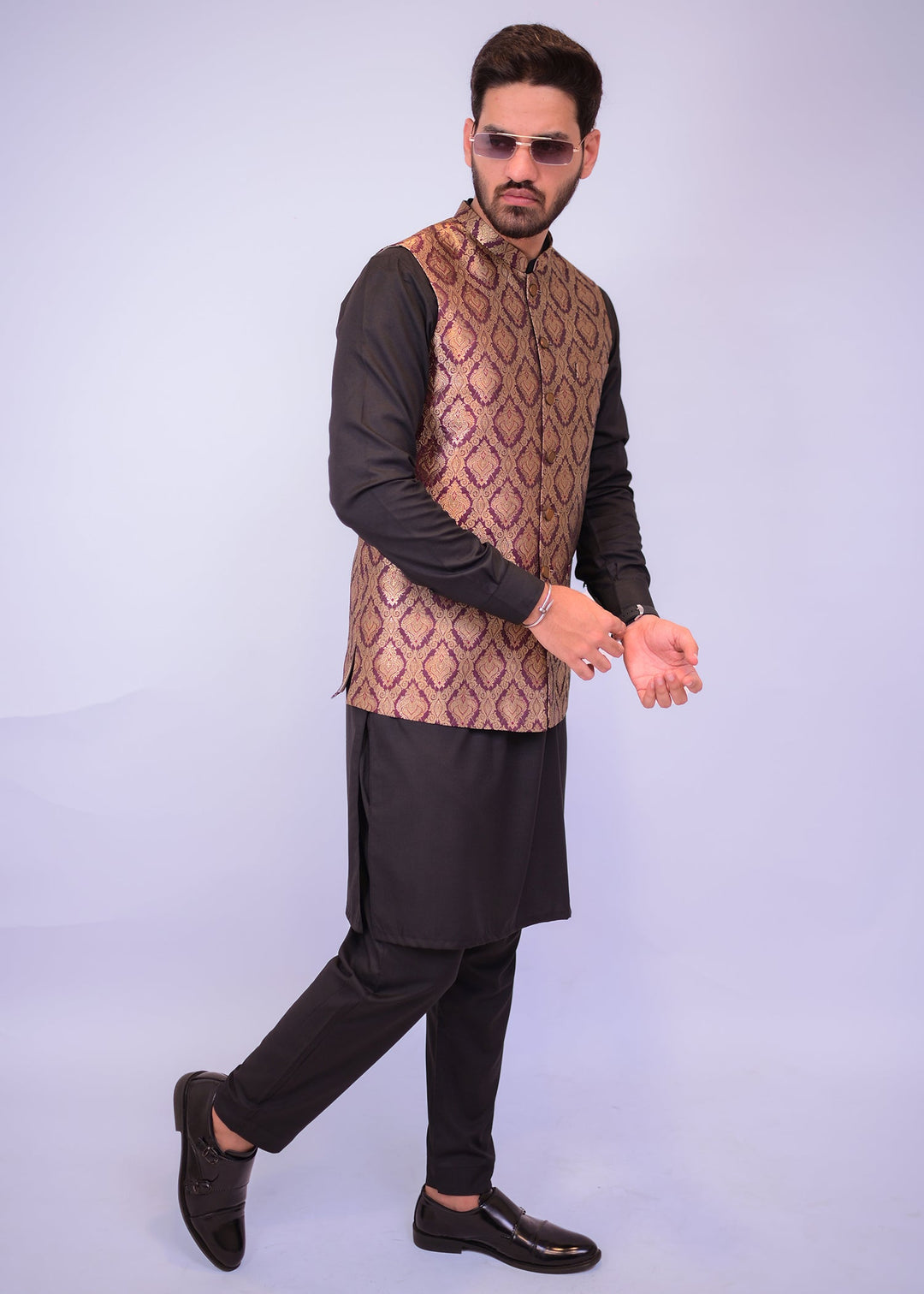 Maroon with Gold Atlus Waistcoat