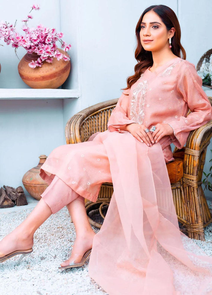 PSK Couture Pret Embroidered Cotton Net 4 Piece Suit BERRY PUNCH