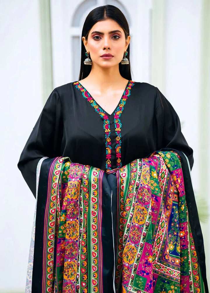 PSK Couture Pret Embroidered Fine Silk 3 Piece Suit Arabian Night