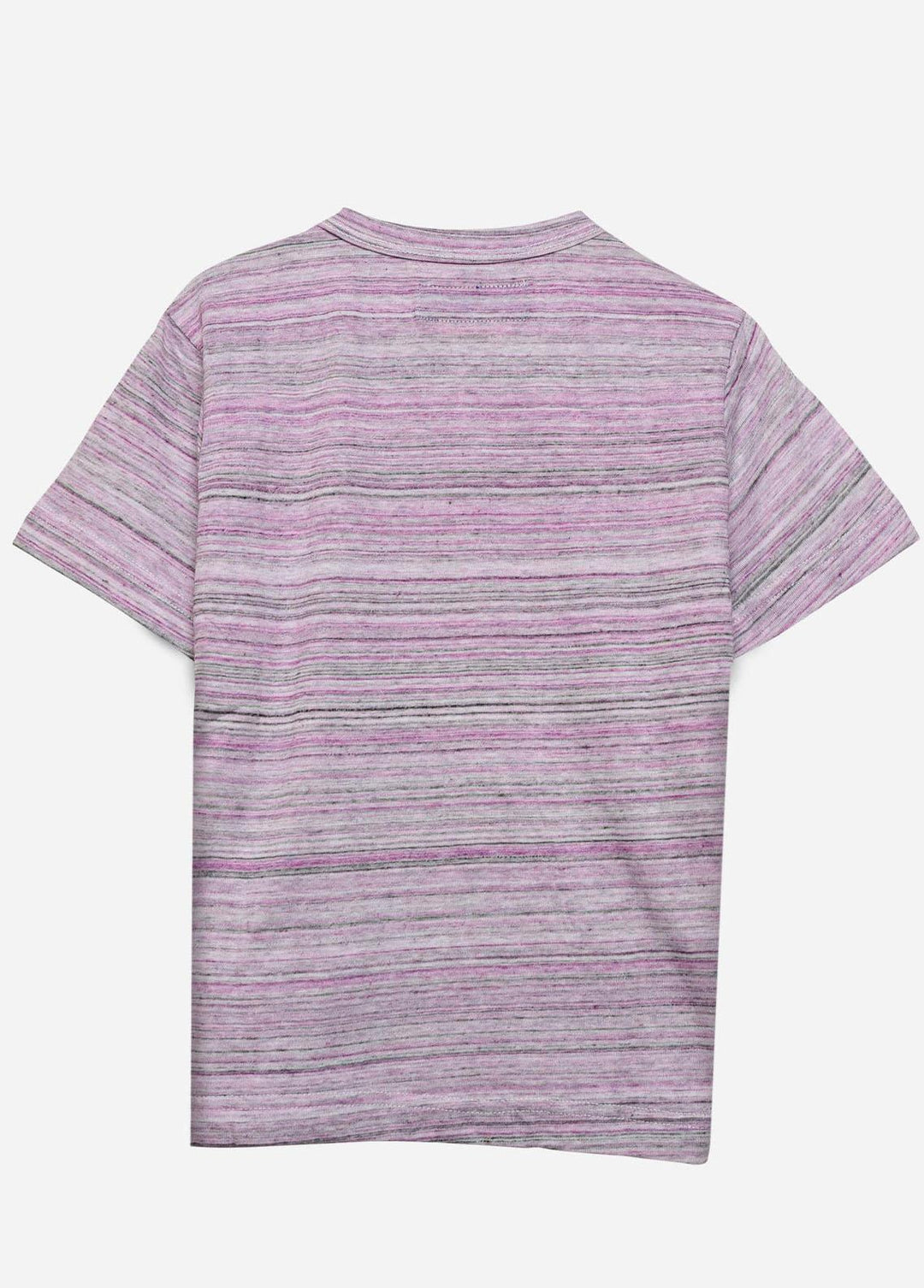 Brumano Cotton Casual Boys T-Shirts -   Purple Striped T-Shirt - Junior