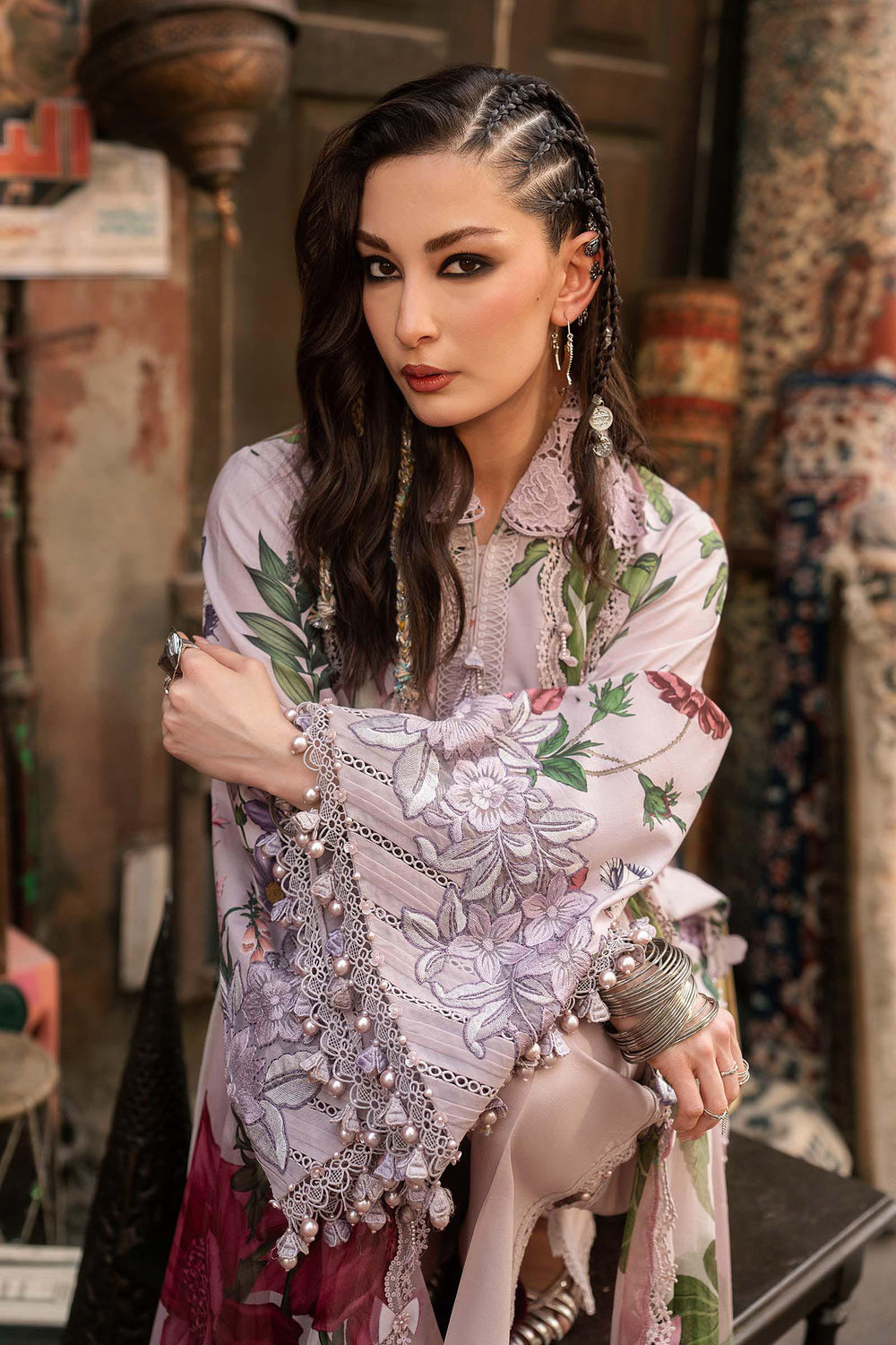 M Prints by Maria B Unstitched Printed Cambric 3 Piece Suit MB26UPC 9A - Casual Collection