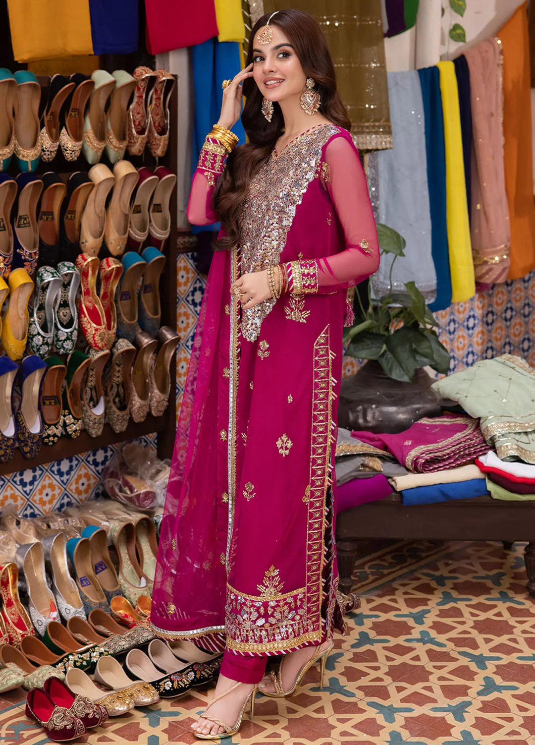 Pyaar Diyan Gallan By Asim Jofa Embroidered Net Suit Unstitched 3 Piece AJEM-03 - Festive Collection