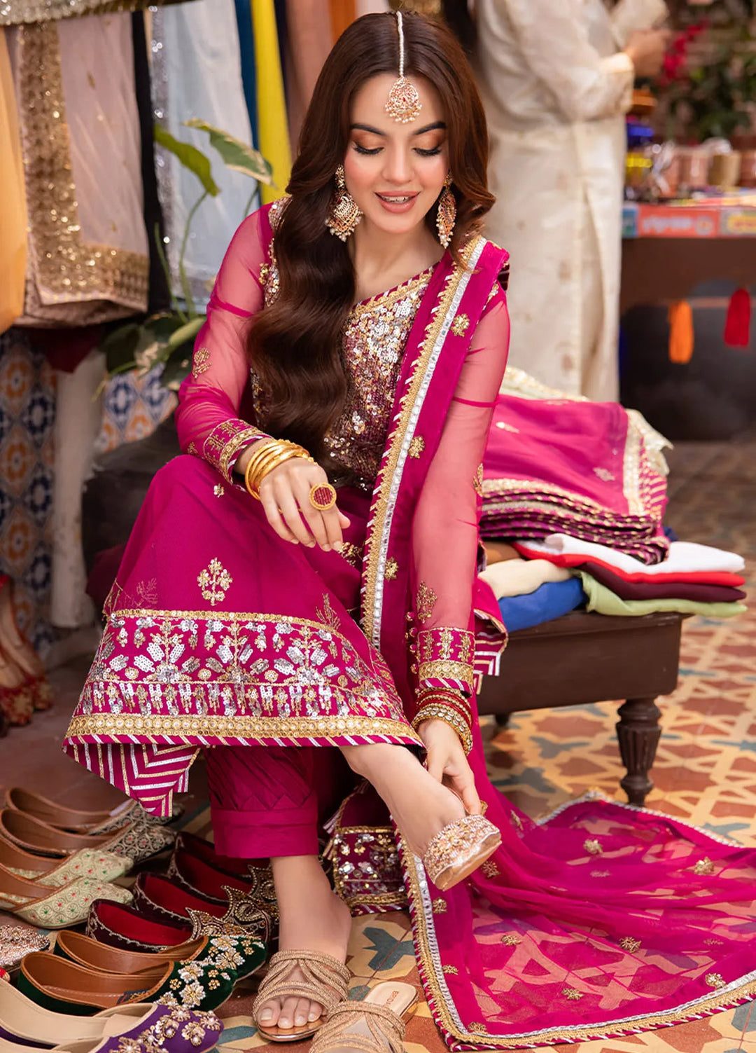Pyaar Diyan Gallan By Asim Jofa Embroidered Net Suit Unstitched 3 Piece AJEM-03 - Festive Collection