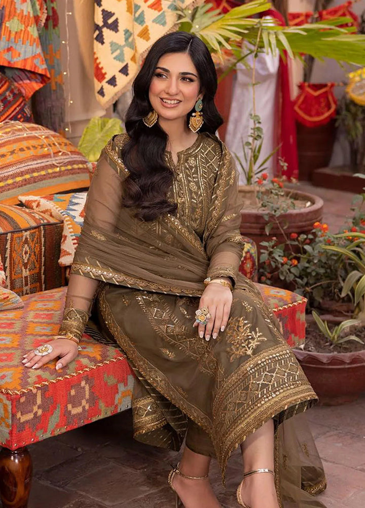 Pyaar Diyan Gallan By Asim Jofa Embroidered Net Suit Unstitched 3 Piece AJEM-05 - Festive Collection