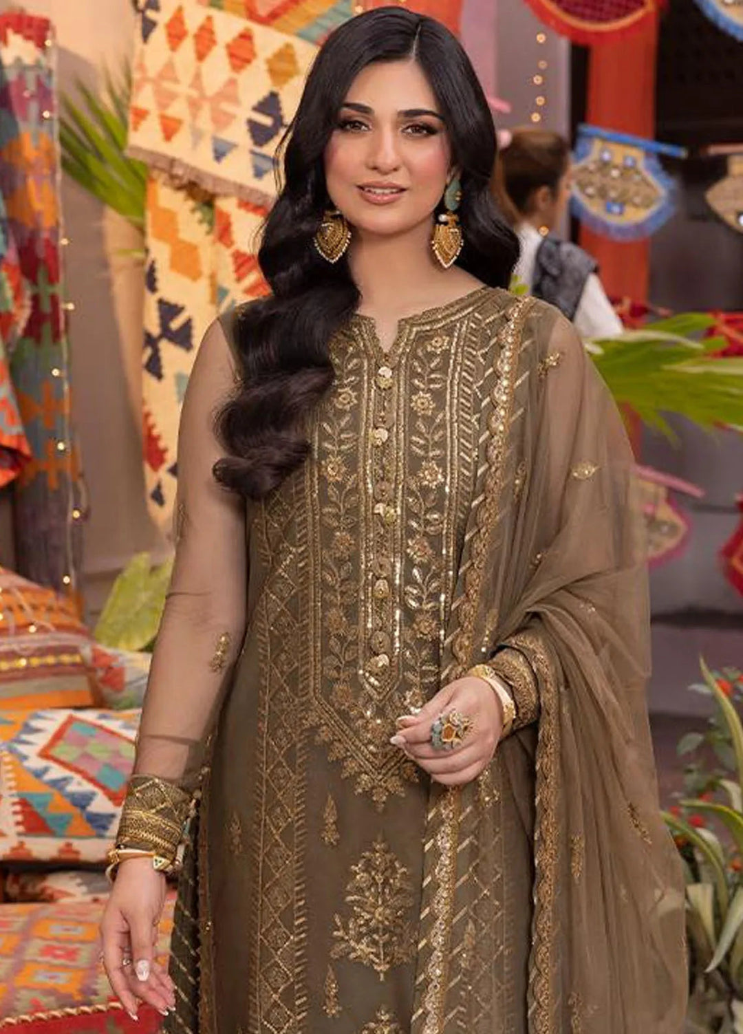 Pyaar Diyan Gallan By Asim Jofa Embroidered Net Suit Unstitched 3 Piece AJEM-05 - Festive Collection