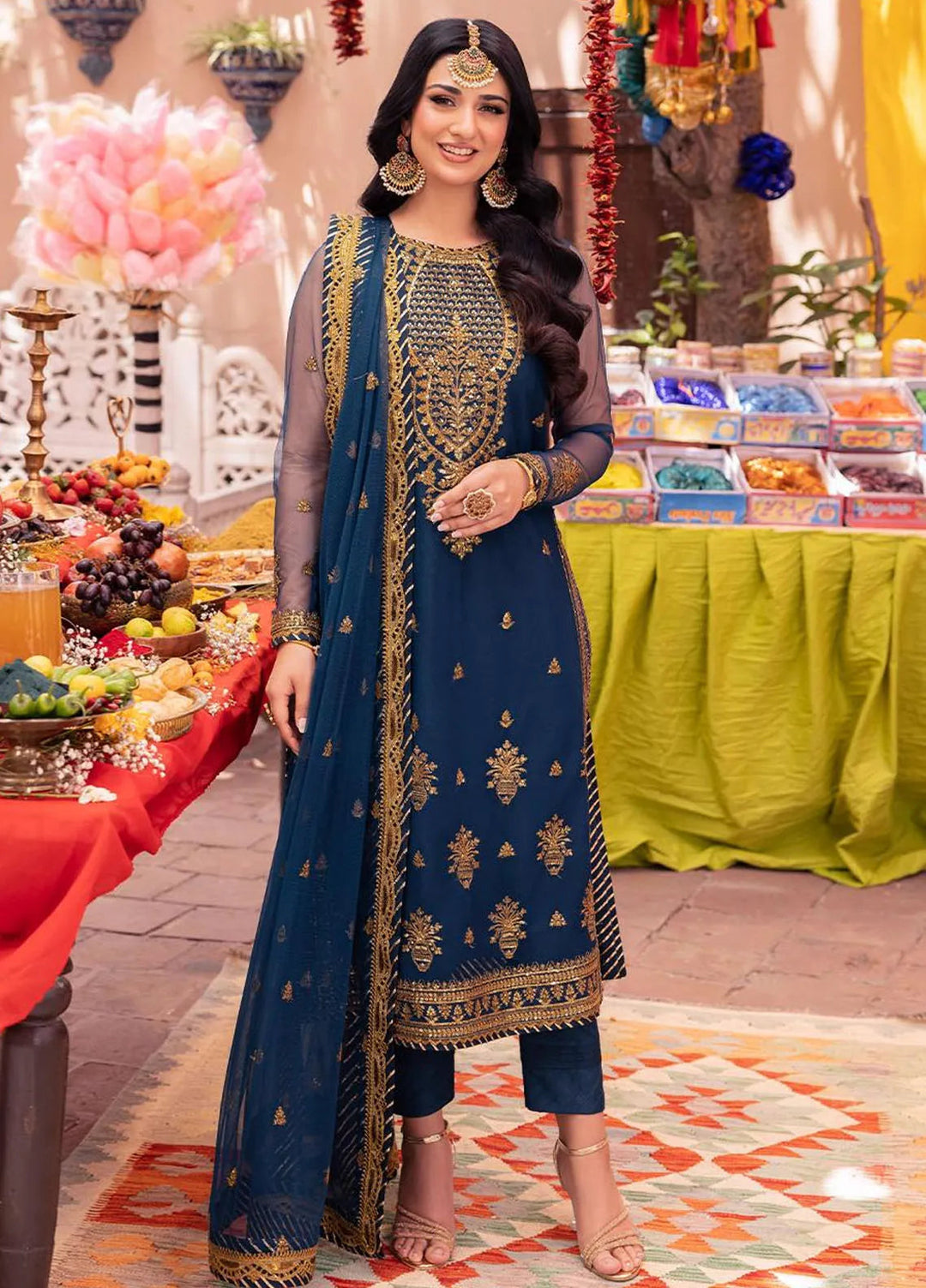 Pyaar Diyan Gallan By Asim Jofa Embroidered Net Suit Unstitched 3 Piece AJEM-07 - Festive Collection