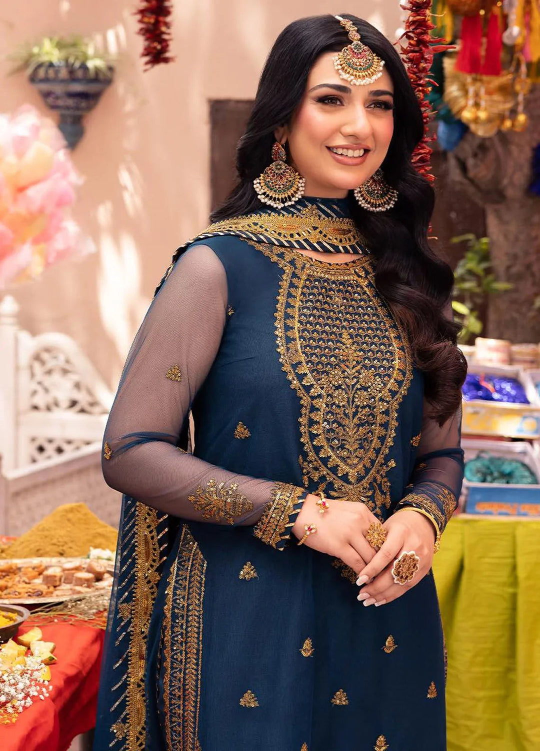 Pyaar Diyan Gallan By Asim Jofa Embroidered Net Suit Unstitched 3 Piece AJEM-07 - Festive Collection