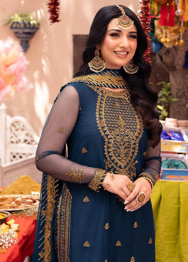 Pyaar Diyan Gallan By Asim Jofa Embroidered Net Suit Unstitched 3 Piece AJEM-07 - Festive Collection