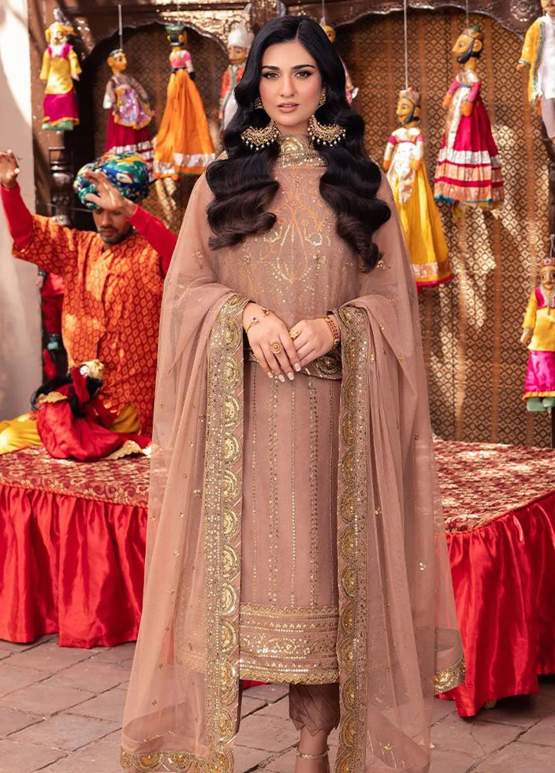 Pyaar Diyan Gallan By Asim Jofa Embroidered Net Suit Unstitched 3 Piece AJEM-09 - Festive Collection