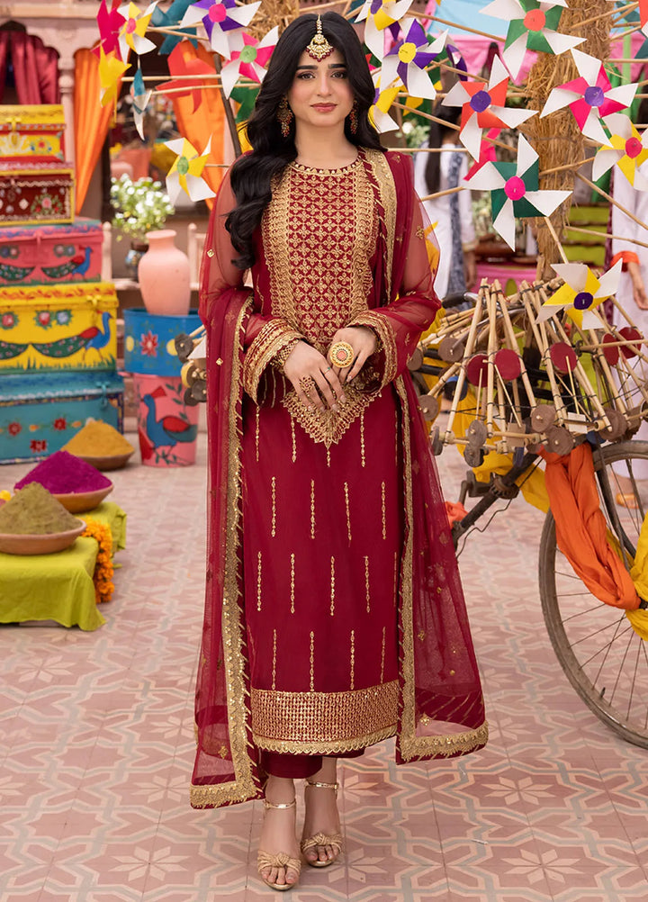 Pyaar Diyan Gallan By Asim Jofa Embroidered Net Suit Unstitched 3 Piece AJEM-10 - Festive Collection