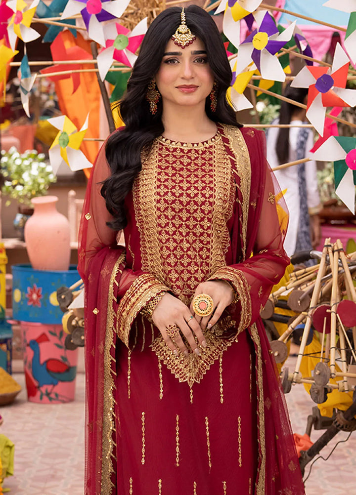 Pyaar Diyan Gallan By Asim Jofa Embroidered Net Suit Unstitched 3 Piece AJEM-10 - Festive Collection