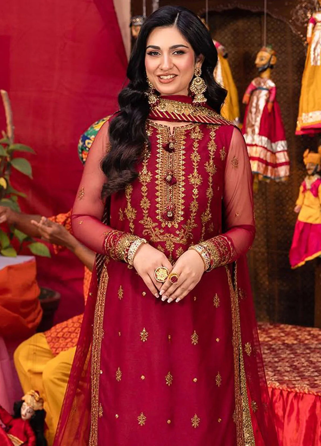 Pyaar Diyan Gallan By Asim Jofa Embroidered Net Suit Unstitched 3 Piece AJEM-19 - Festive Collection