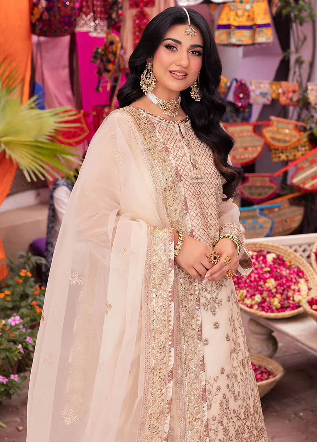 Pyaar Diyan Gallan By Asim Jofa Embroidered Organza Suit Unstitched 3 Piece AJEM-11 - Festive Collection