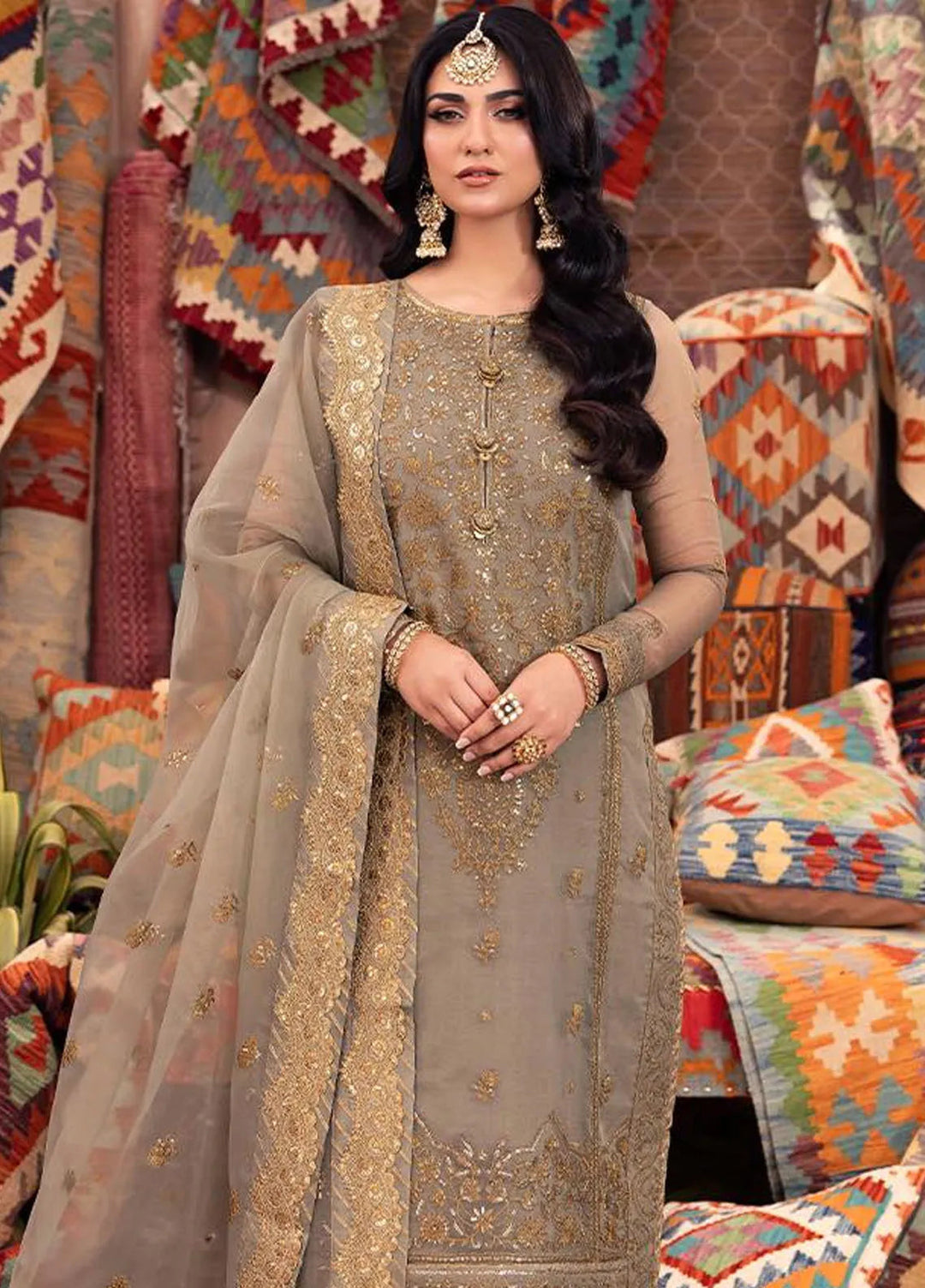 Pyaar Diyan Gallan By Asim Jofa Embroidered Organza Suit Unstitched 3 Piece AJEM-17 - Festive Collection