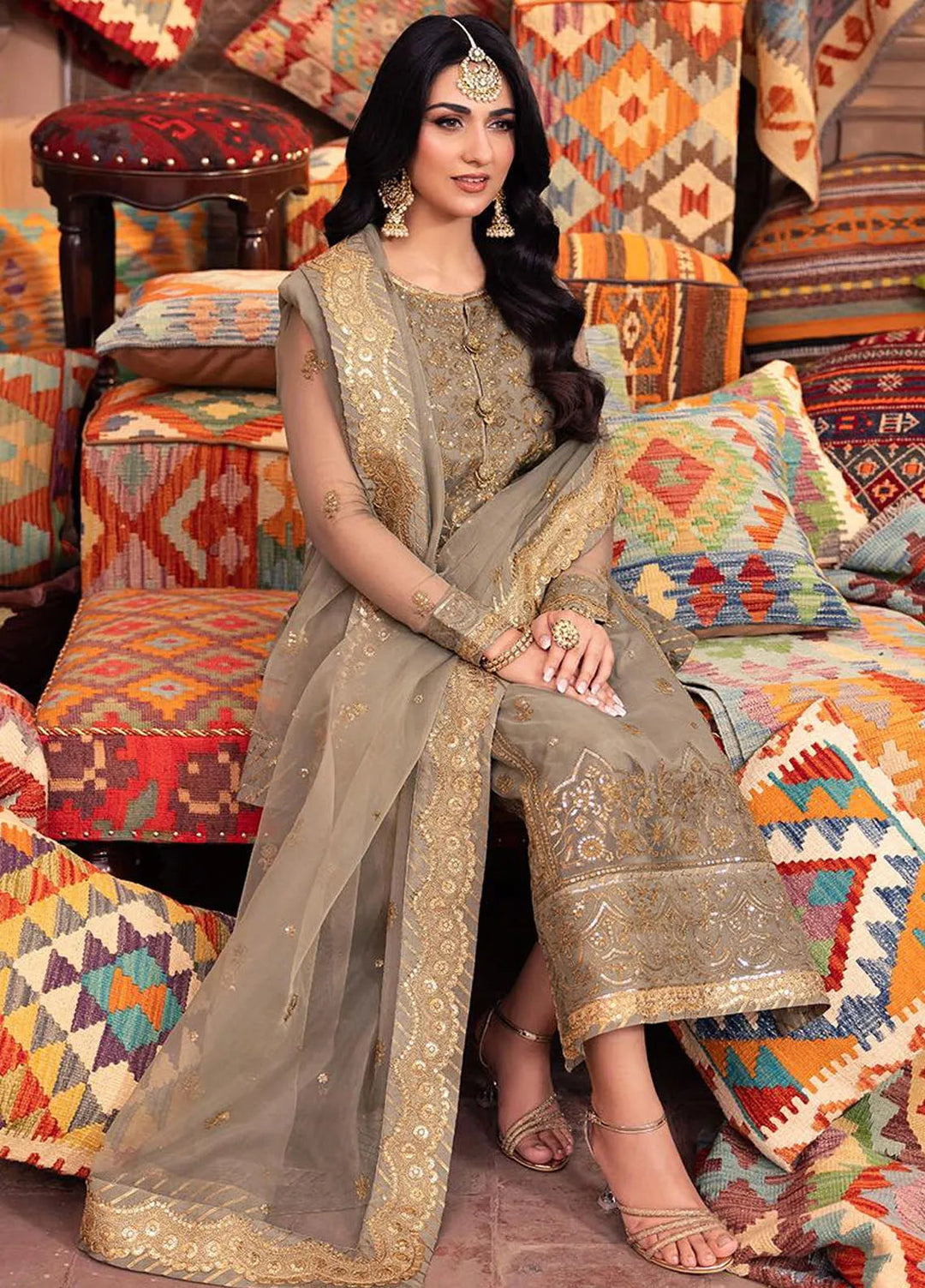 Pyaar Diyan Gallan By Asim Jofa Embroidered Organza Suit Unstitched 3 Piece AJEM-17 - Festive Collection