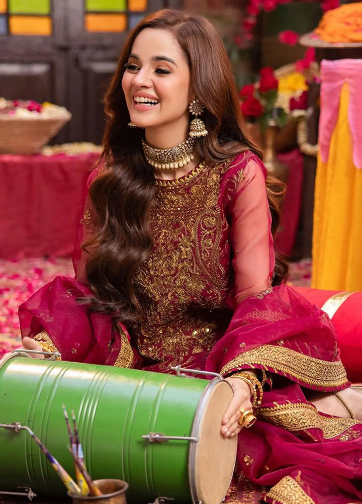 Pyaar Diyan Gallan By Asim Jofa Embroidered Organza Suit Unstitched 3 Piece AJEM-23 - Festive Collection