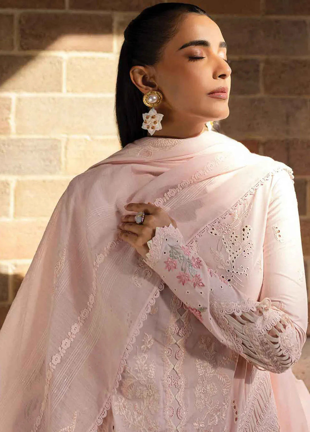 Q Line by Qalamkar Embroidered Lawn Suits Unstitched 3 Piece QLM25QL QM-03 Rune - Summer Collection