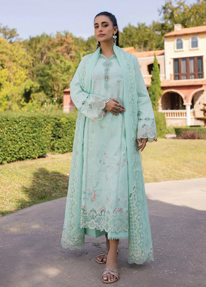 Minor Defect - Q Line by Qalamkar Embroidered Lawn Suits Unstitched 3 Piece QLM25QL QM-13 Helen - Summer Collection