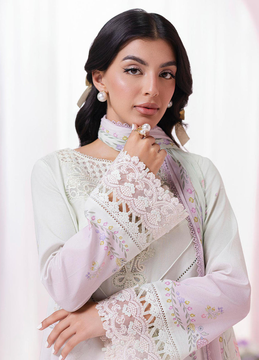 Q Prints by Qalamkar Embroidered Lawn Suits Unstitched 3 Piece QLM25QP D-01 A Ivy - Summer Collection