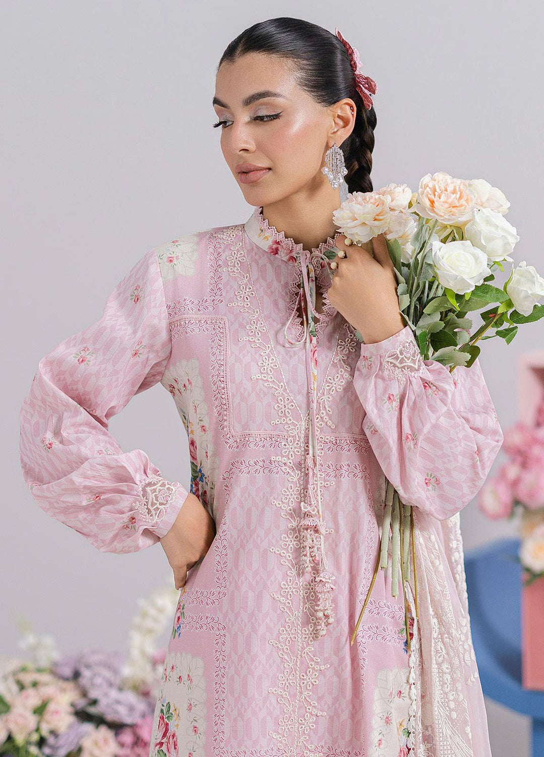 Q Prints by Qalamkar Embroidered Lawn Suits Unstitched 3 Piece QLM25QP D-02 B Kira - Summer Collection