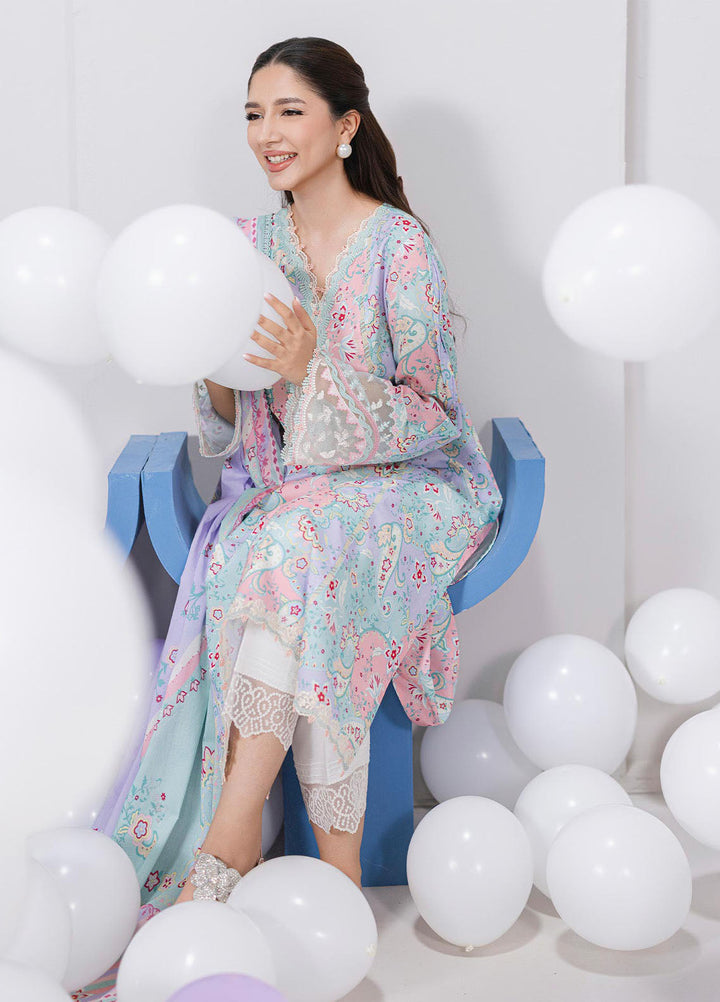 Q Prints by Qalamkar Embroidered Lawn Suits Unstitched 3 Piece QLM25QP D-03 A Jade - Summer Collection