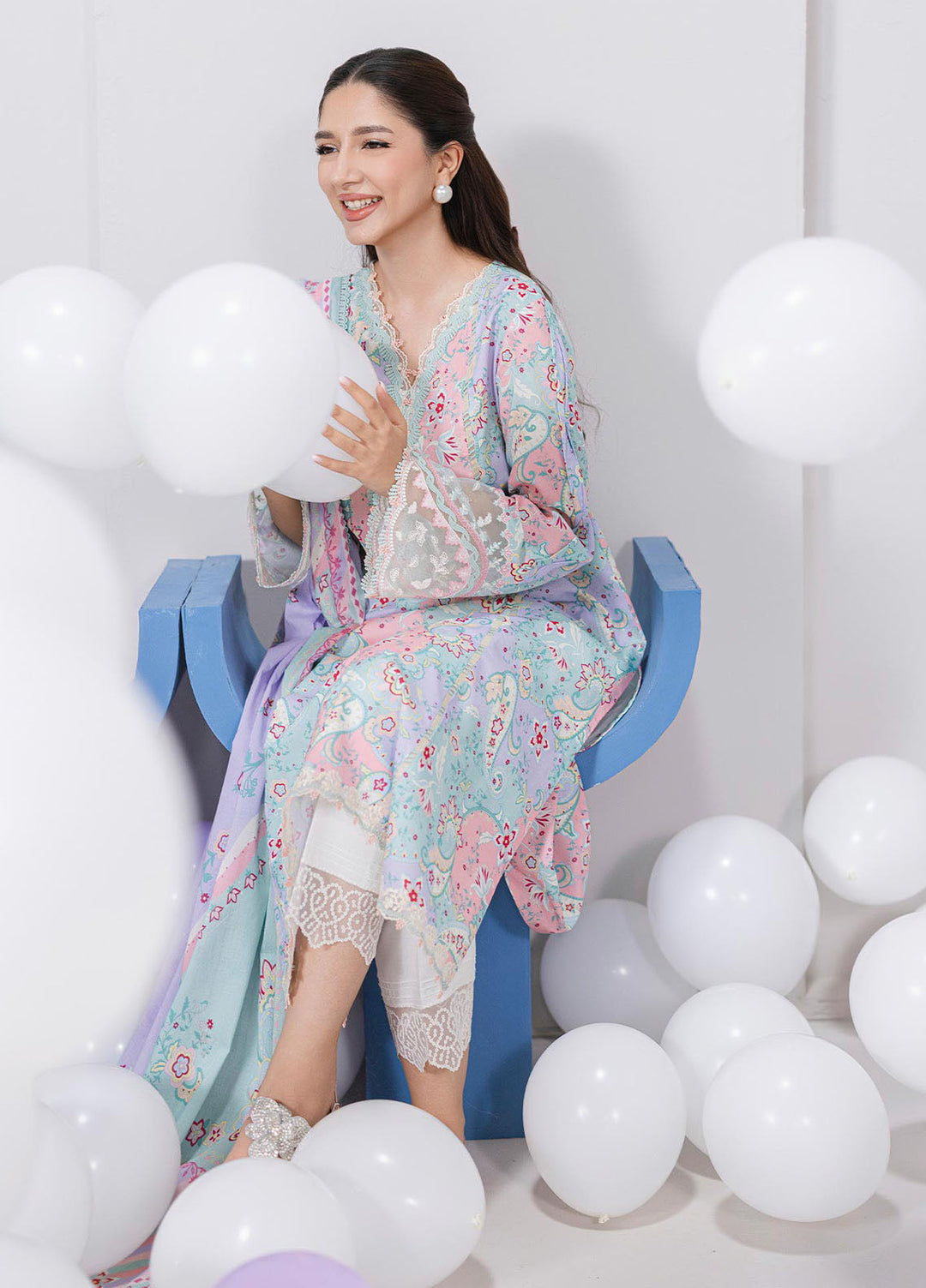 Q Prints by Qalamkar Embroidered Lawn Suits Unstitched 3 Piece QLM25QP D-03 A Jade - Summer Collection