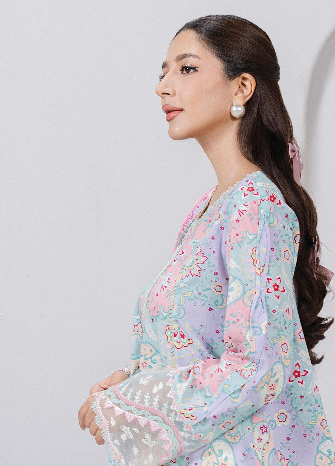 Q Prints by Qalamkar Embroidered Lawn Suits Unstitched 3 Piece QLM25QP D-03 A Jade - Summer Collection