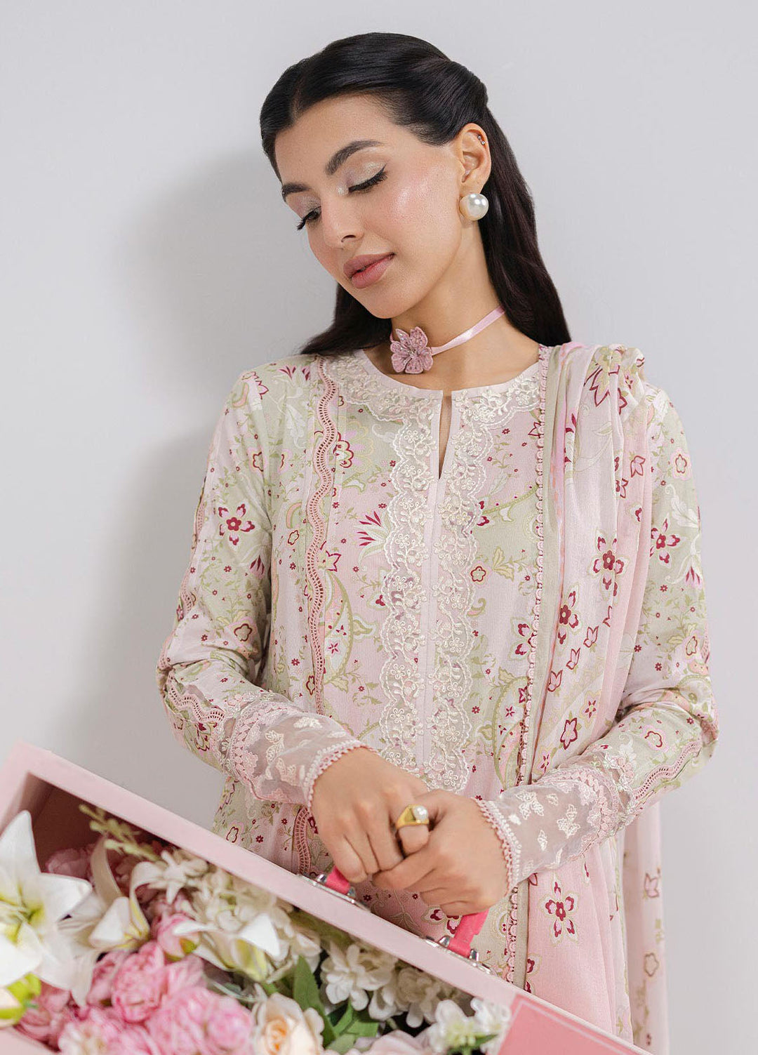 Q Prints by Qalamkar Embroidered Lawn Suits Unstitched 3 Piece QLM25QP D-03 B Mira - Summer Collection