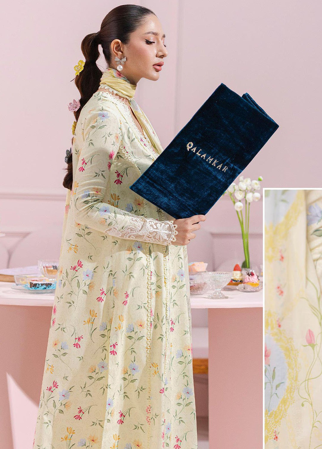 Q Prints by Qalamkar Embroidered Lawn Suits Unstitched 3 Piece QLM25QP D-04 B Laurel - Summer Collection