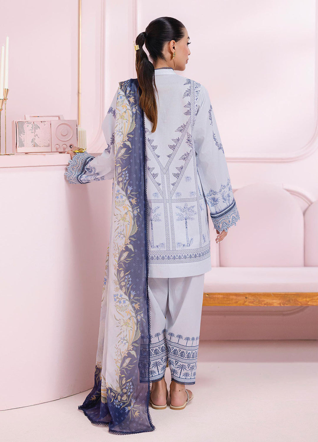 Q Prints by Qalamkar Embroidered Lawn Suits Unstitched 3 Piece QLM25QP D-06 A Sage - Summer Collection