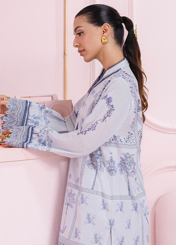 Q Prints by Qalamkar Embroidered Lawn Suits Unstitched 3 Piece QLM25QP D-06 A Sage - Summer Collection