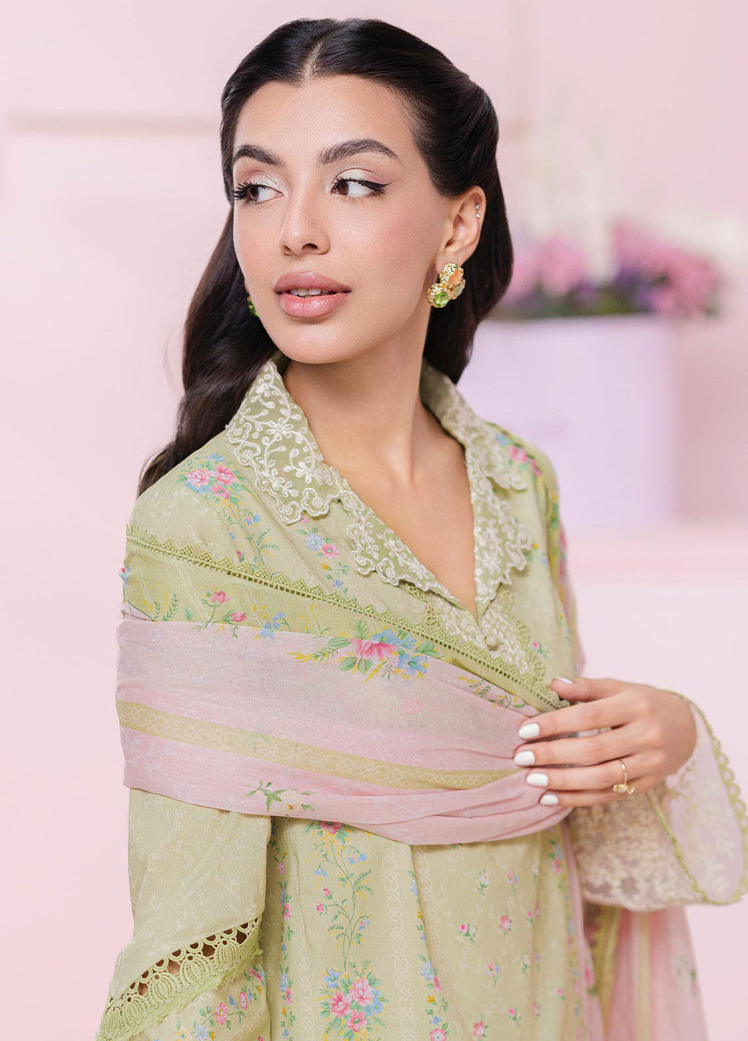 Q Prints by Qalamkar Embroidered Lawn Suits Unstitched 3 Piece QLM25QP D-07 A Xena - Summer Collection