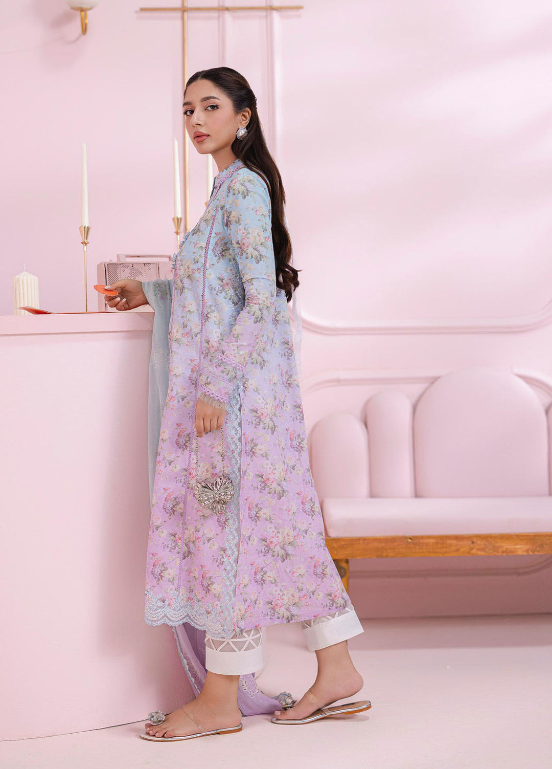 Q Prints by Qalamkar Embroidered Lawn Suits Unstitched 3 Piece QLM25QP D-08 B Vera - Summer Collection