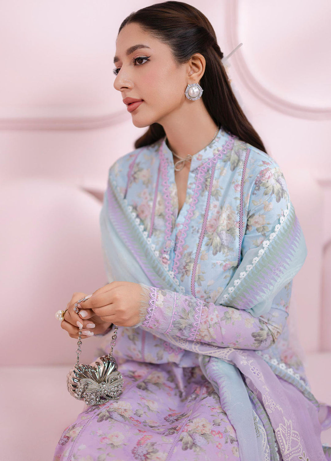 Q Prints by Qalamkar Embroidered Lawn Suits Unstitched 3 Piece QLM25QP D-08 B Vera - Summer Collection