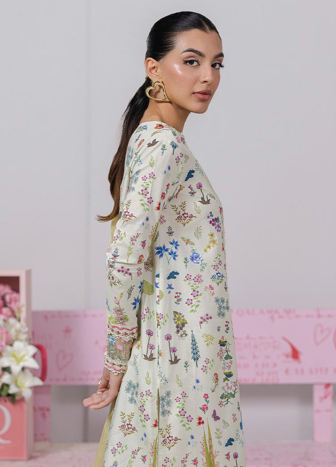 Q Prints by Qalamkar Embroidered Lawn Suits Unstitched 3 Piece QLM25QP D-09 A Hazel - Summer Collection