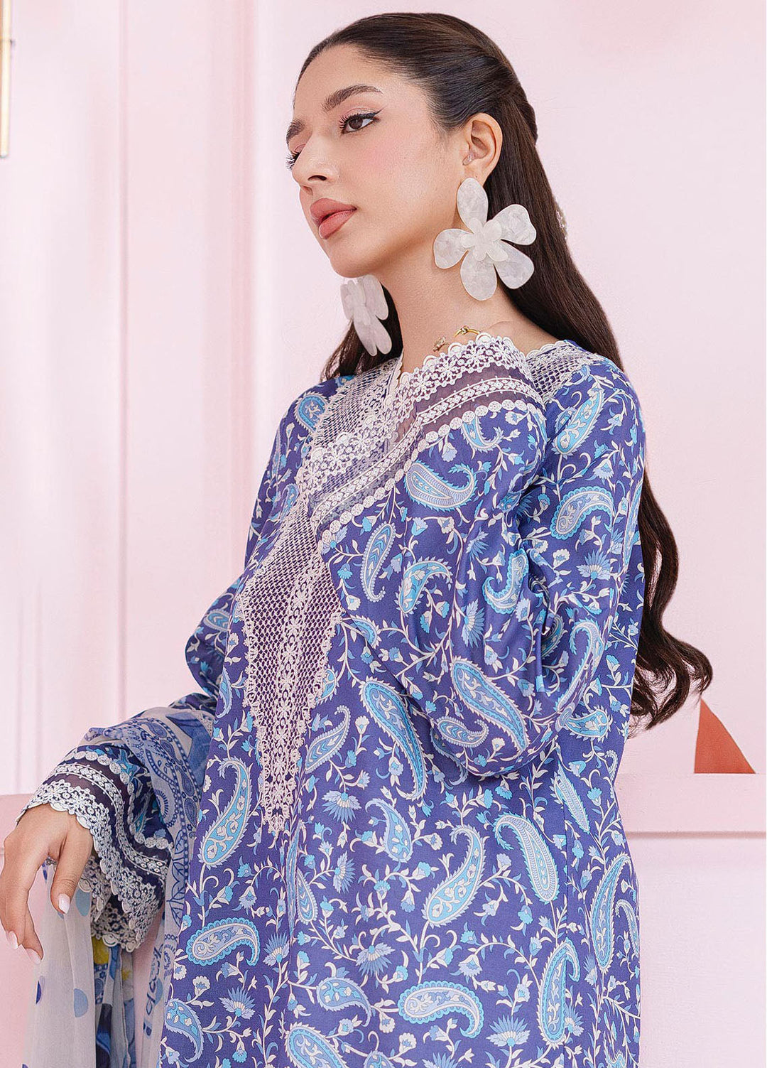 Q Prints by Qalamkar Embroidered Lawn Suits Unstitched 3 Piece QLM25QP D-10 A Riley - Summer Collection