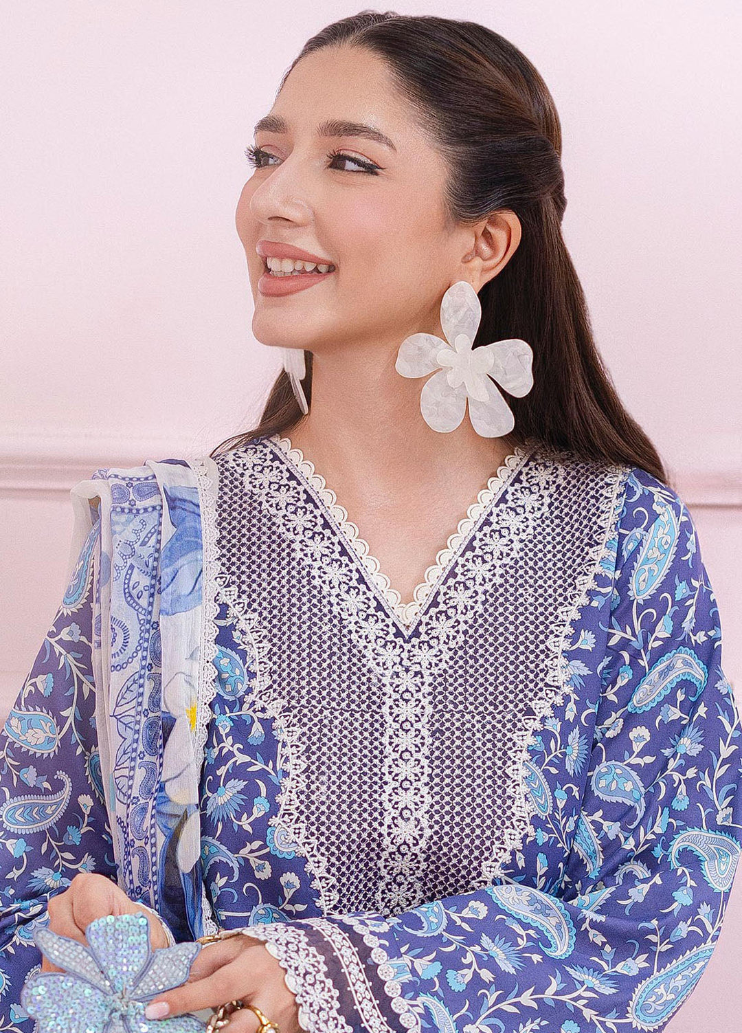 Q Prints by Qalamkar Embroidered Lawn Suits Unstitched 3 Piece QLM25QP D-10 A Riley - Summer Collection