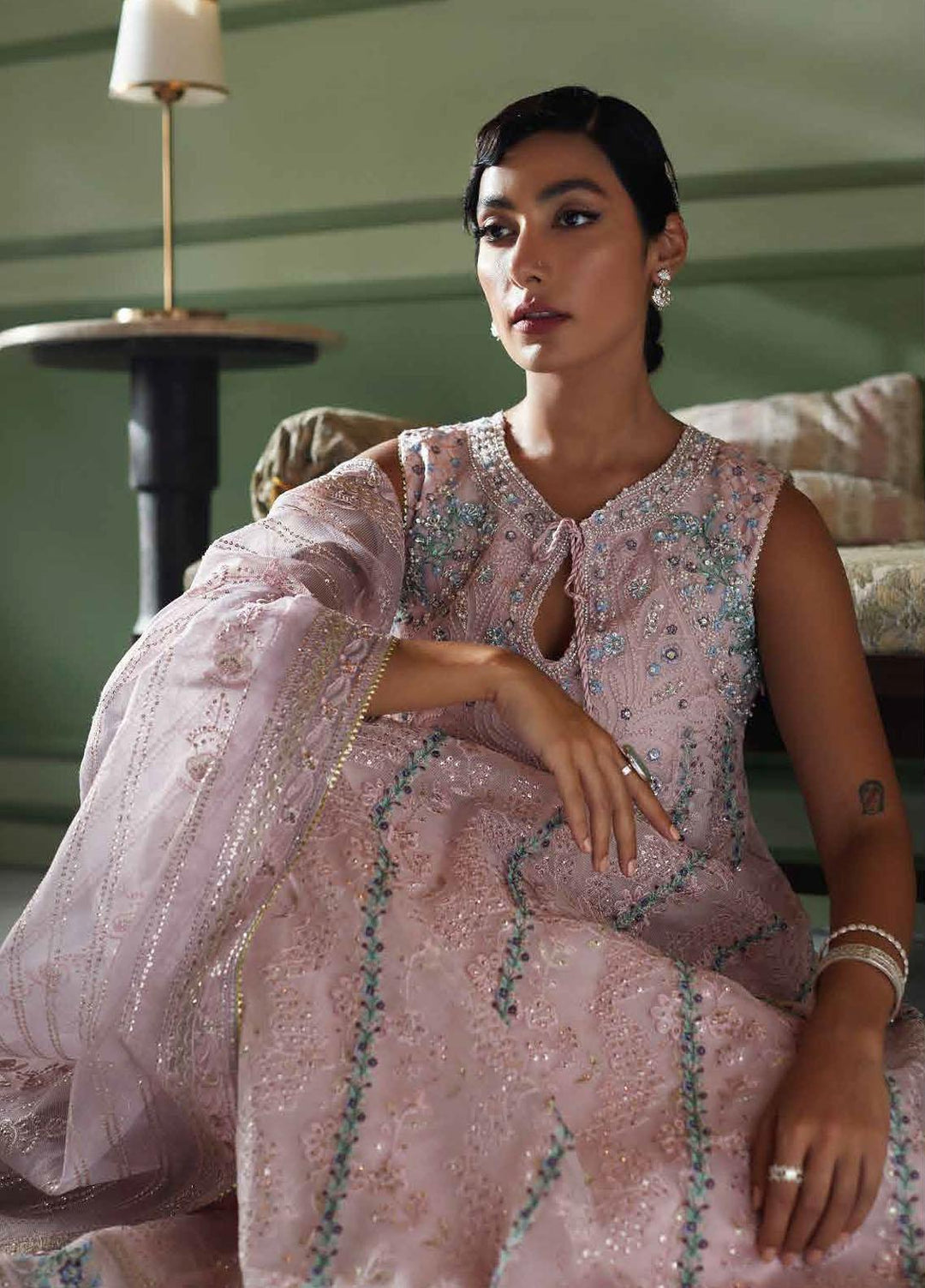 Qala By Mushq Embroidered  Suits Unstitched 4 Piece MQ23Q MCK-01 Zoya - Luxury Festive Collection