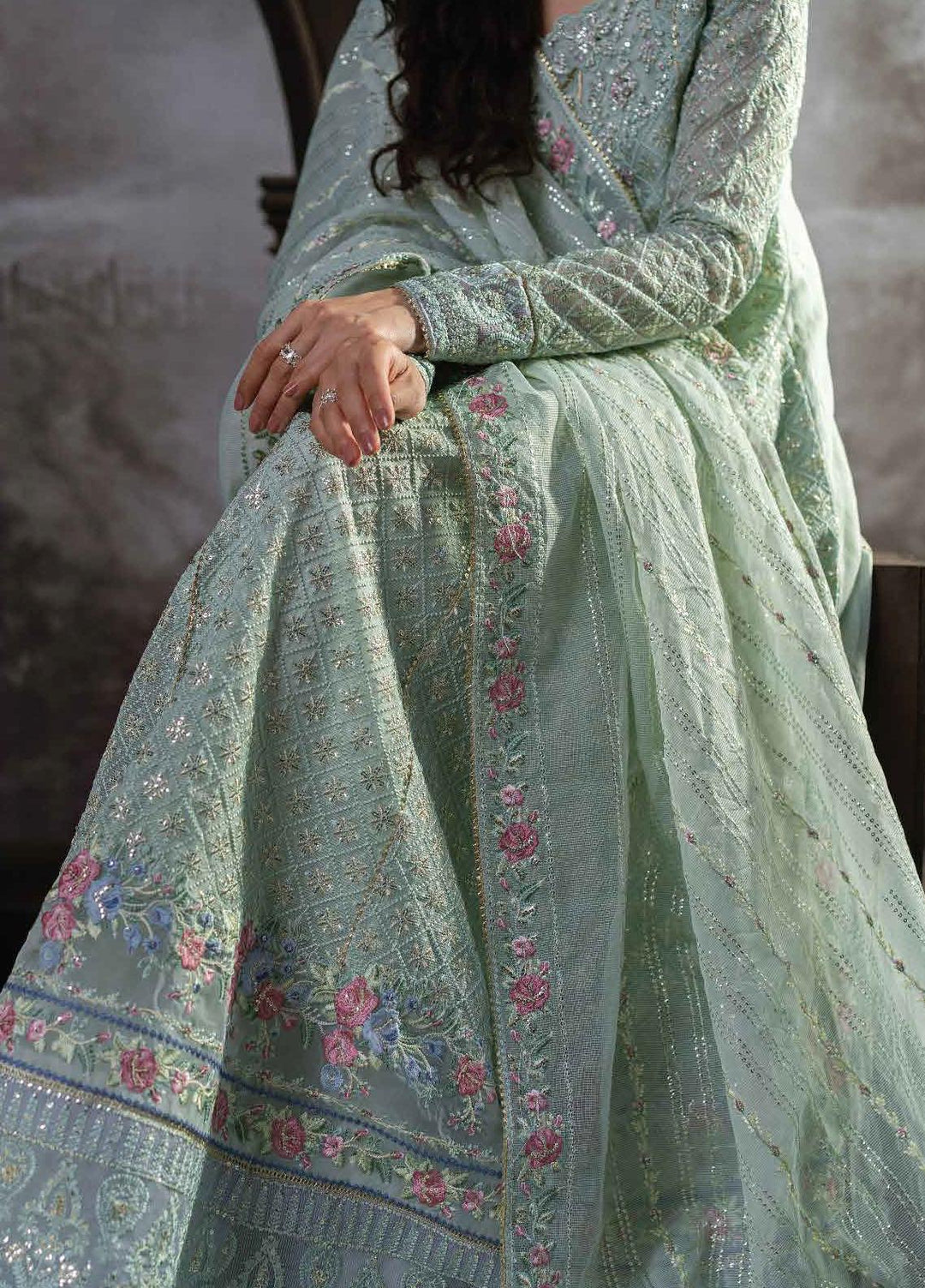 Qala By Mushq Embroidered  Suits Unstitched 4 Piece MQ23Q MCK-02 Haniya - Luxury Festive Collection